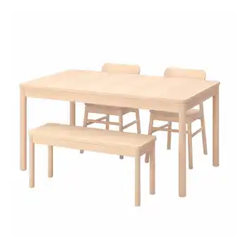 IKEA Rönninge / rönninge table with 2 chairs and bench, birch/birch, 61/82 5/8 offer