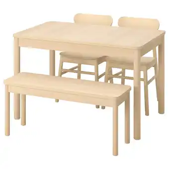 IKEA Rönninge / rönninge table with 2 chairs and bench, birch/birch, 46 1/2/68 1/8 offer