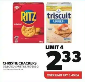 Real Canadian Superstore CHRISTIE CRACKERS SELECTED VARIETIES, 180-386G offer