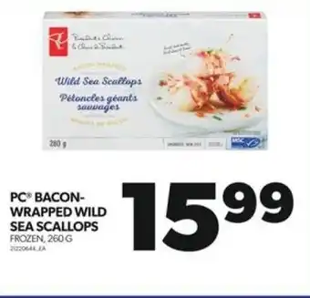 Real Canadian Superstore PC BACON-WRAPPED WILD SEA SCALLOPS FROZEN, 260G offer