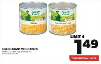 Real Canadian Superstore GREEN GIANT VEGETABLES SELECTED VARIETIES, 341/398 ML offer