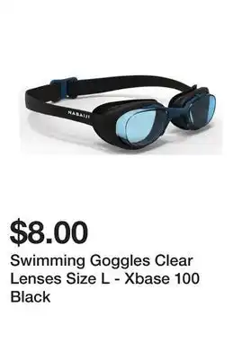 Decathlon Swimming goggles clear lenses size l - xbase 100 black offer