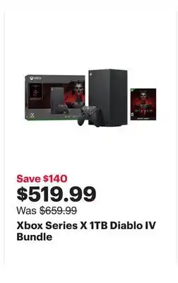 Best Buy Xbox series x 1tb diablo iv bundle offer