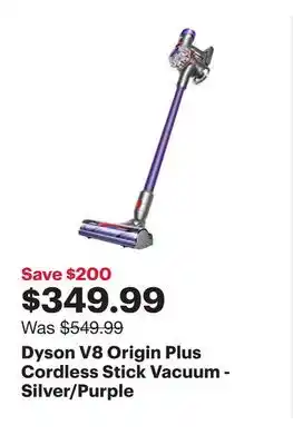 Best Buy Dyson v8 origin plus cordless stick vacuum - silver/purple offer