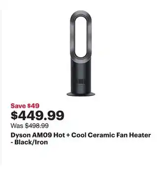 Best Buy Dyson am09 hot + cool ceramic fan heater - black/iron offer