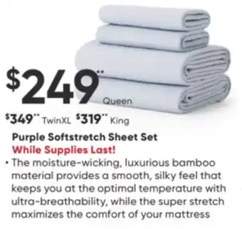 Sleep Country Purple softstretch sheet set offer