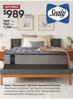 Sleep Country Sealy posturpedic optimum aphrodite mattress offer
