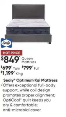 Sleep Country Sealy optimum kai mattress offer