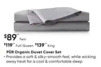 Sleep Country Pür organic duvet cover set offer