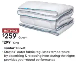 Sleep Country Simba duvet offer