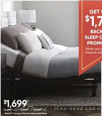 Sleep Country Malouf lounge lifestyle adjustable base offer
