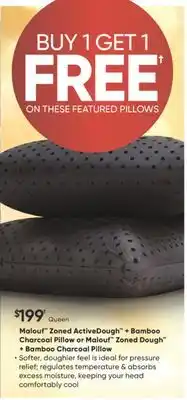 Dormez Vous Malouf zoned activedough + bamboo charcoal pillow or malouf zoned dough + bamboo charcoal pillow offer