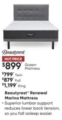 Dormez Vous Beautyrest renewal marina mattress offer