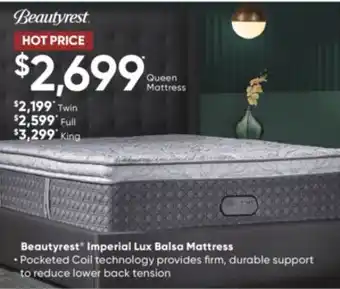 Dormez Vous Beautyrest imperial lux balsa mattress offer