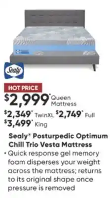Dormez Vous Sealy posturpedic optimum chill trio vesta mattress offer