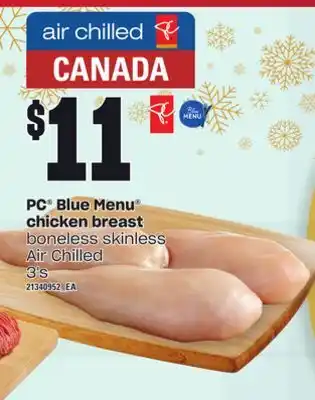 Independent Grocer Pc blue menu chicken breast boneless skinless, 3's offer
