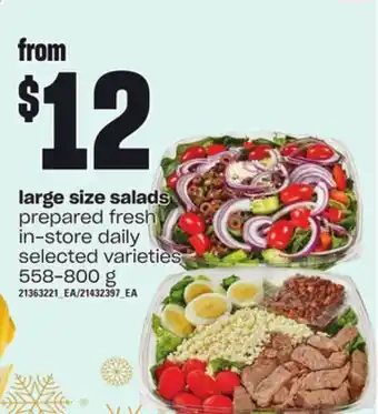 Independent Grocer Large size salads, 558-800 g offer