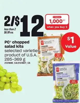 Independent Grocer Pc chopped salad kits, 285-369 g offer