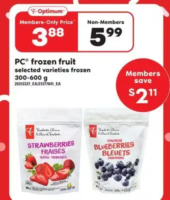 Independent Grocer Pc frozen fruit, 300-600 g offer