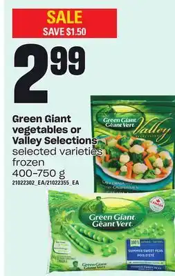 Loblaws Green giant vegetables or valley selections, 400-750 g offer