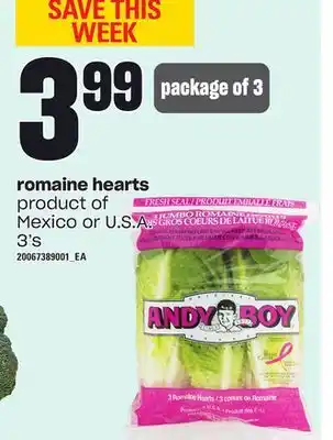 Loblaws Romaine hearts, 3's offer