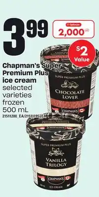 Loblaws Chapman's super premium plus ice cream, 500 ml offer