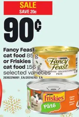 Loblaws Fancy feast cat food, 85 g or friskies cat food, 156 g offer