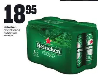 Loblaws Heineken, 6's tall cans 6x500 ml offer
