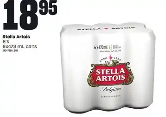 Loblaws Stella artois, 6's 6x473 ml cans offer