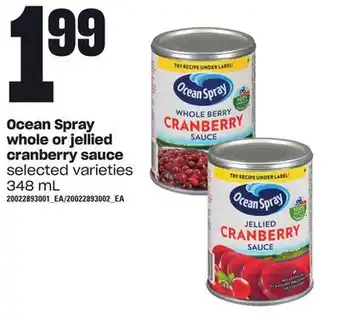 Loblaws Ocean spray whole or jellied cranberry sauce, 348 ml offer