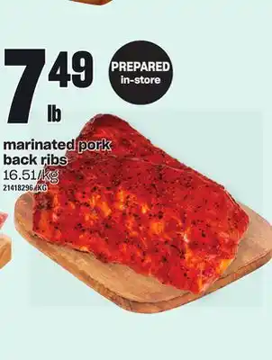 Loblaws Marinated pork back ribs offer