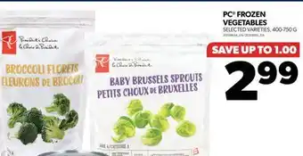 Real Canadian Superstore Pc frozen vegetables, 400-750 g offer