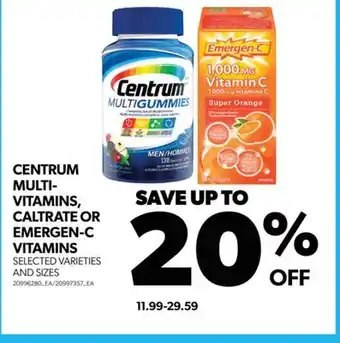 Real Canadian Superstore Centrum multi- vitamins, caltrate or emergen-c vitamins offer