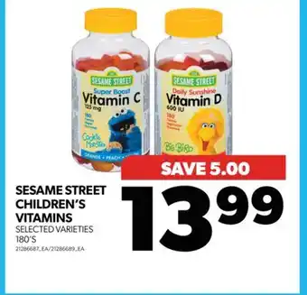 Real Canadian Superstore Sesame street children's vitamins, 180's offer