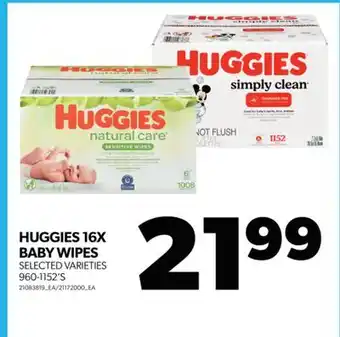 Real Canadian Superstore Huggies 16x baby wipes, 960-1152's offer