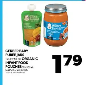 Real Canadian Superstore Gerber baby purée jars 159-162 ml or organic infant food pouches 99/128 ml offer