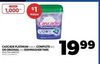 Real Canadian Superstore Cascade platinum 51/67's, complete 90's or original 110's dishwasher tabs offer