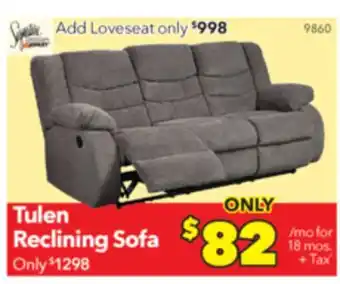 Surplus Furniture Tulen gray reclining sofa offer