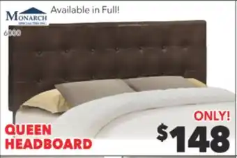 Surplus Furniture Queen brown leather-look headboard offer