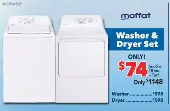 Surplus Furniture Moffat white 27 washer & dryer set offer