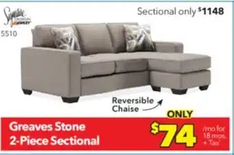 Surplus Furniture Greaves stone 2pc sectional offer