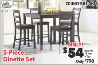 Surplus Furniture Bridson gray counter height 5pc dinette set offer