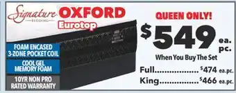 Surplus Furniture Oxford queen mattress set offer