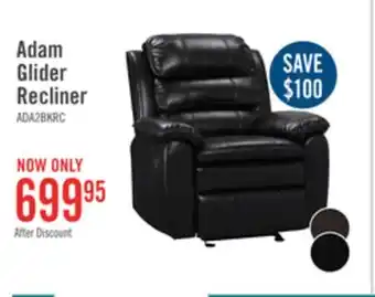 The Brick Adam leather-look fabric glider recliner - black offer