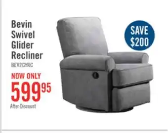 The Brick Bevin chenille swivel glider recliner - grey offer
