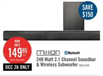 The Brick Mission soundbar with wireless subwoofer - msb21 offer