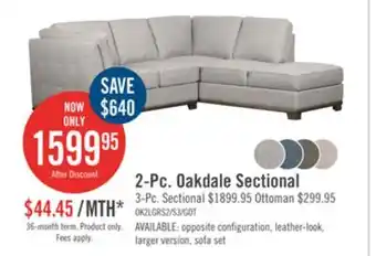 The Brick Oakdale 2-piece linen-look fabric right-facing sectional - light grey offer