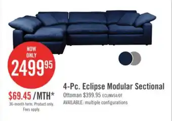 The Brick Eclipse 4-piece linen-look fabric modular sectional - navy offer