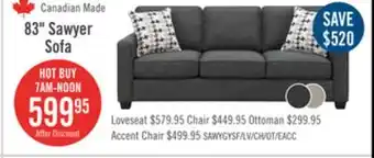 The Brick Sawyer linen-look fabric sofa - charcoal grey offer