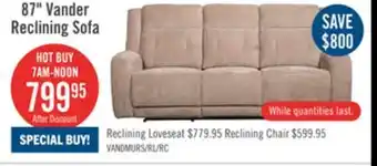 The Brick Vander reclining sofa offer